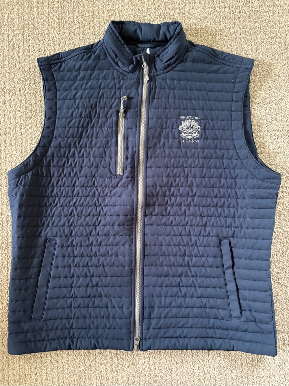 johnnie-O Navy Quilted Full-Zip Vest